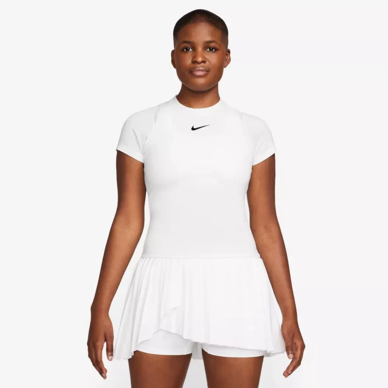 Nike - T-Shirt, Rundhals, kurzarm, W Nkct Df Advtg Ss Top, L, Weiss